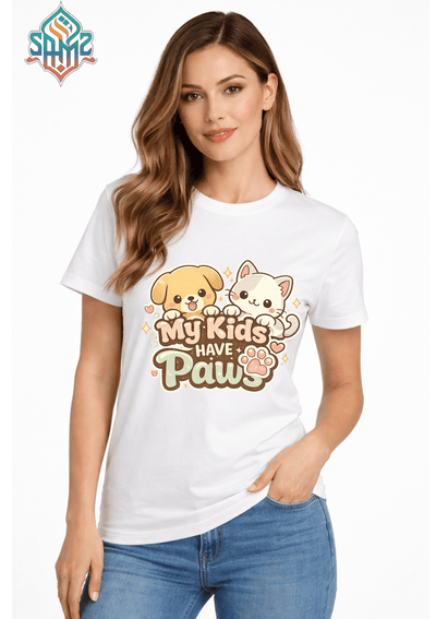 My Kids Have Paws – Cute Pet Lover T-Shirt | Dog & Cat Mom Tee | SAMZ 24