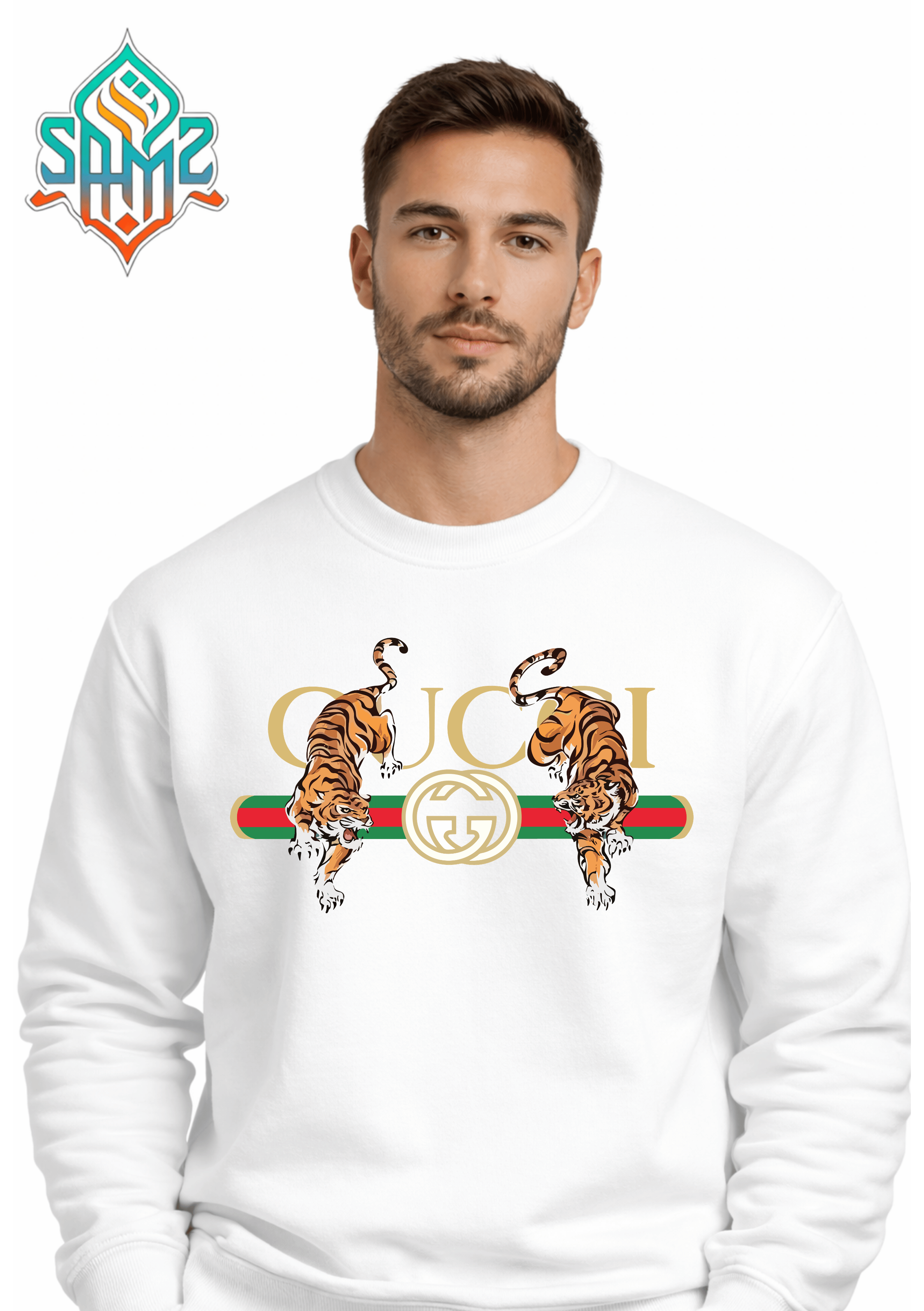 Tiger Luxury Gucci Sweatshirt – Bold Animal Designer Inspired Streetwear Crewneck | Unisex Winter Pullover | SAMZ 24