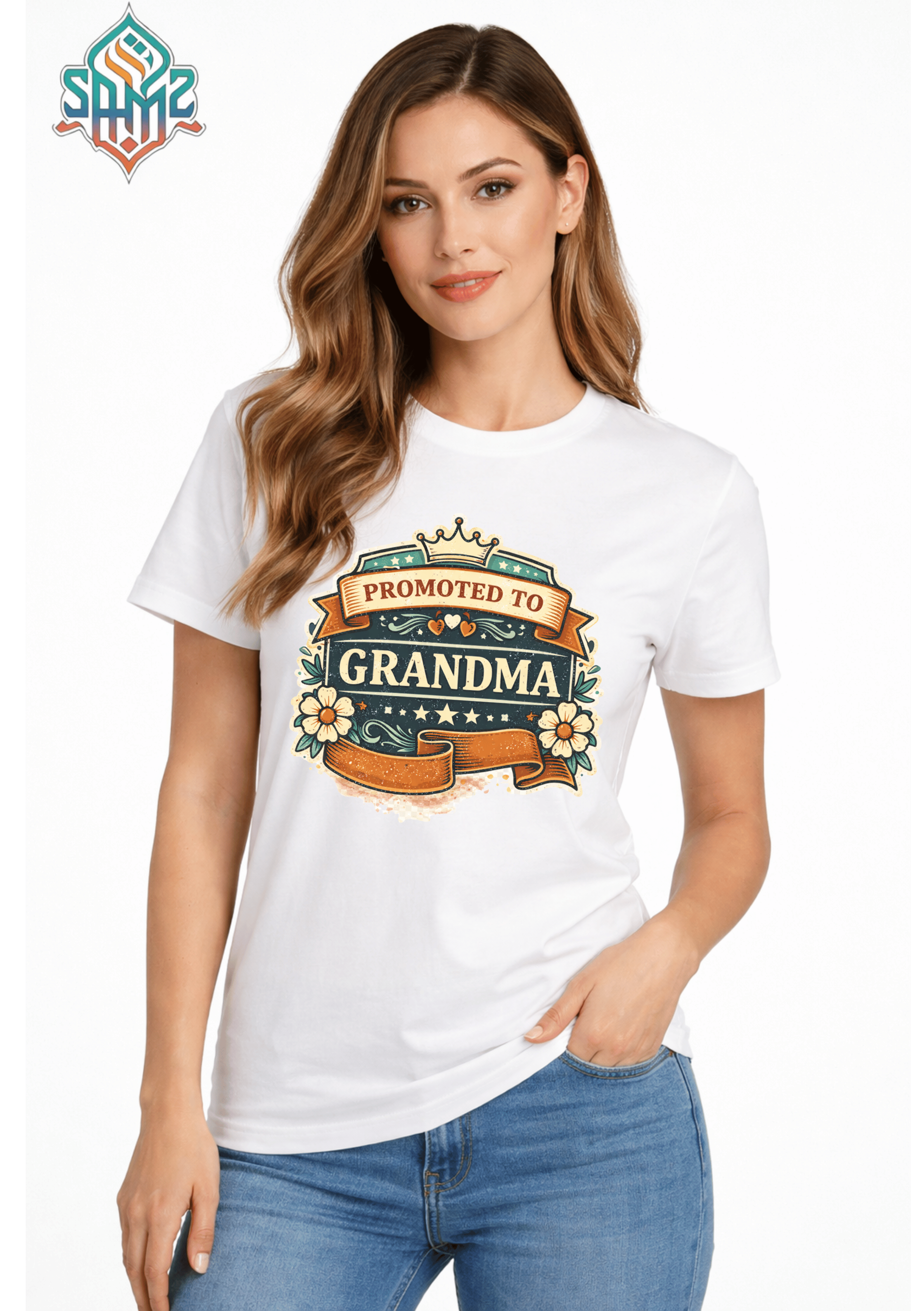 Promoted to Grandma – Cute Grandma Announcement T-Shirt | SAMZ 24