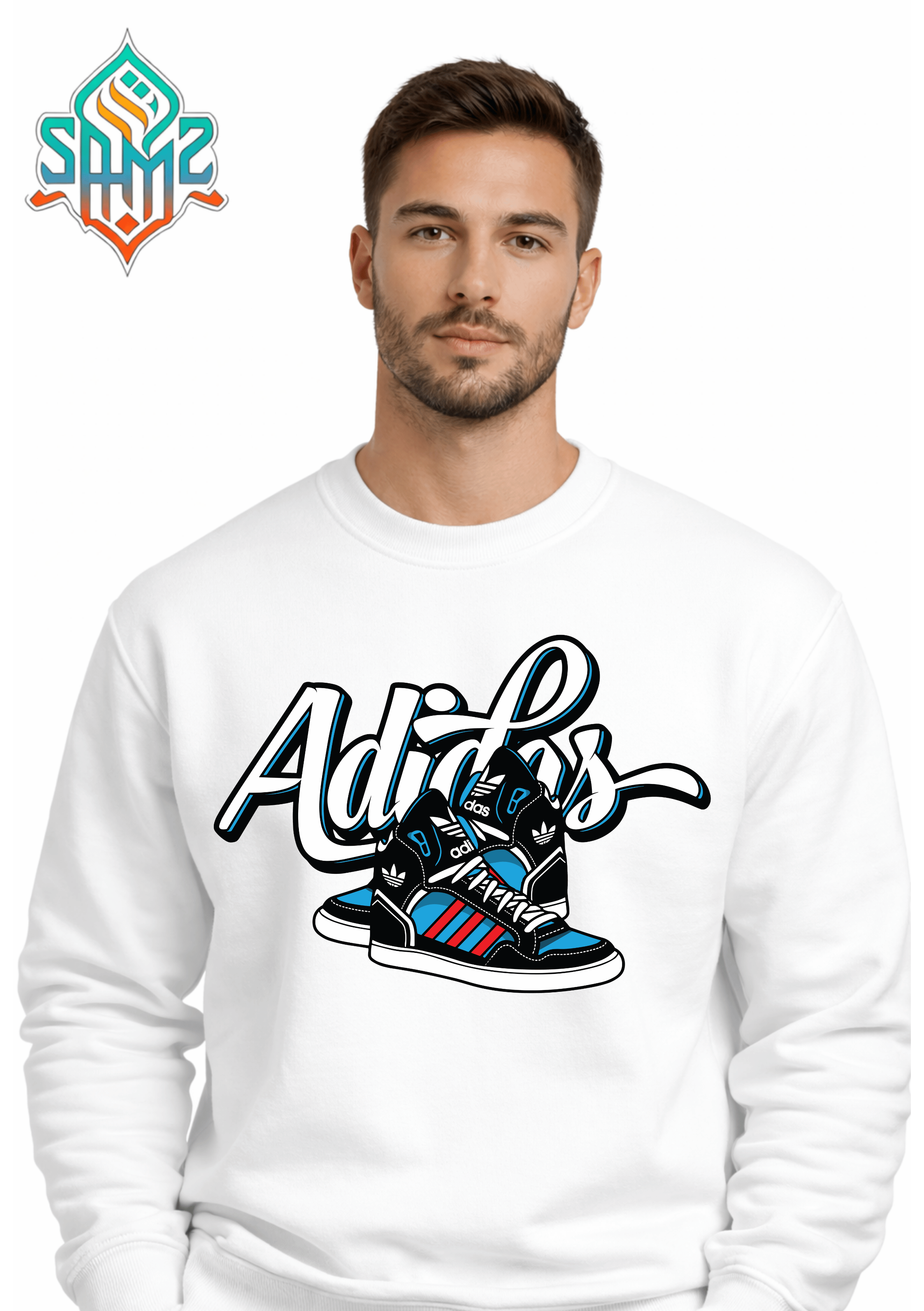 Sneakers Graphic Streetwear Sweatshirt – Urban Fashion Shoe Design Crewneck | Unisex Winter Pullover | SAMZ 24