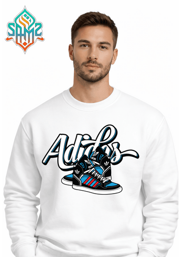 Sneakers Graphic Streetwear Sweatshirt – Urban Fashion Shoe Design Crewneck | Unisex Winter Pullover | SAMZ 24