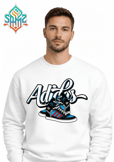 Sneakers Graphic Streetwear Sweatshirt – Urban Fashion Shoe Design Crewneck | Unisex Winter Pullover | SAMZ 24