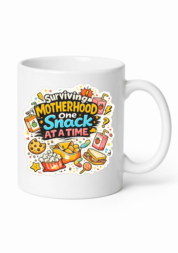 Surviving Motherhood One Snack at a Time Funny Mug