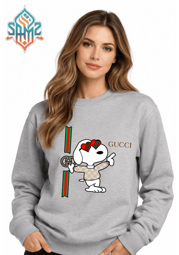 Snoopy Luxury Streetwear Sweatshirt – Designer Inspired Cartoon Graphic Crewneck | Unisex Winter Fashion Pullover | SAMZ 24