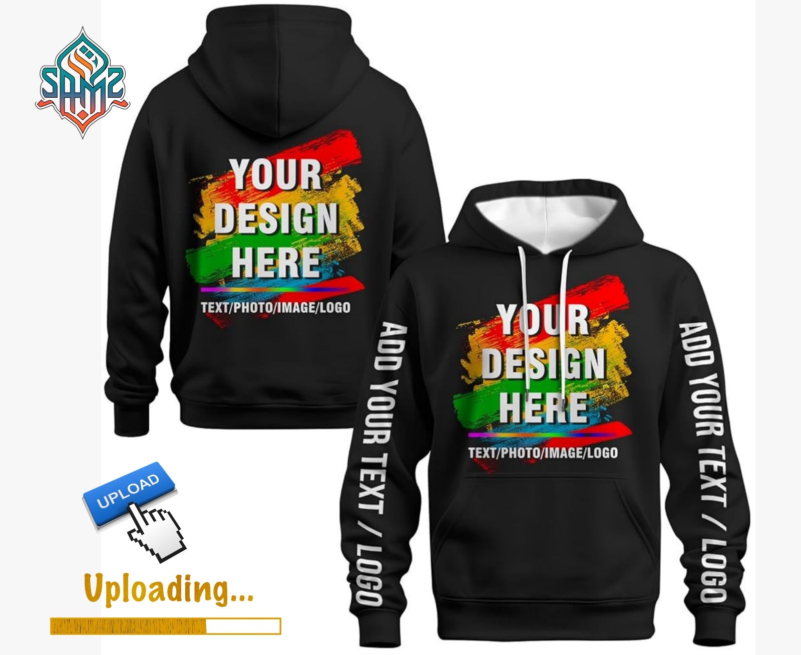 Personalized Custom Hoodies | Add Your Own Text, Photo or Logo | Premium Quality Customized Hoodie | samz24