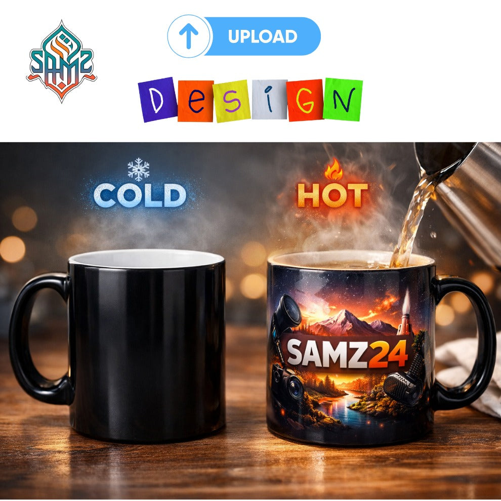 Custom Color Changing Mug 330ml – Personalized Magic Mug with Photo, Logo or Text | Heat Reveal Sublimation Mug | Custom Coffee Mug | SAMZ24