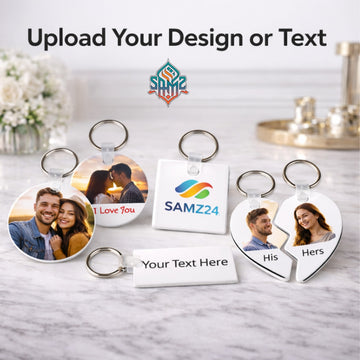 Custom Keychain – Personalized Sublimation Keyring with Photo, Logo or Text | Custom Key Ring Gift | Personalized Keychain | SAMZ24
