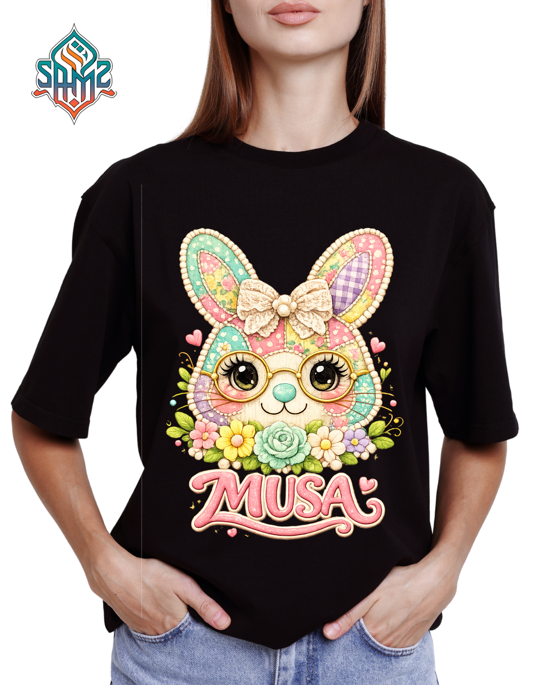 Personalized Easter / Ostern Bunny T-Shirt – Custom Name Easter Shirt, Cute Bunny Floral Tee, Kids Easter Shirt, Family Matching Easter Shirts, Custom Easter Gift | SAMZ24