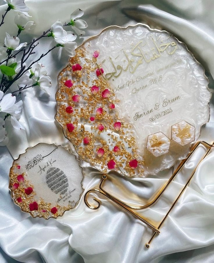 Personalized Resin Wedding Coasters