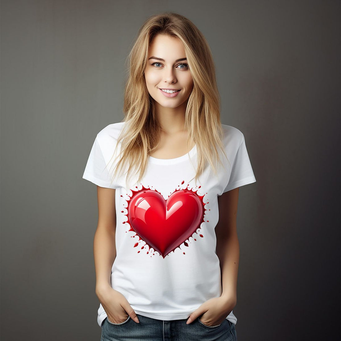 3D Heart T-Shirt Tshirt