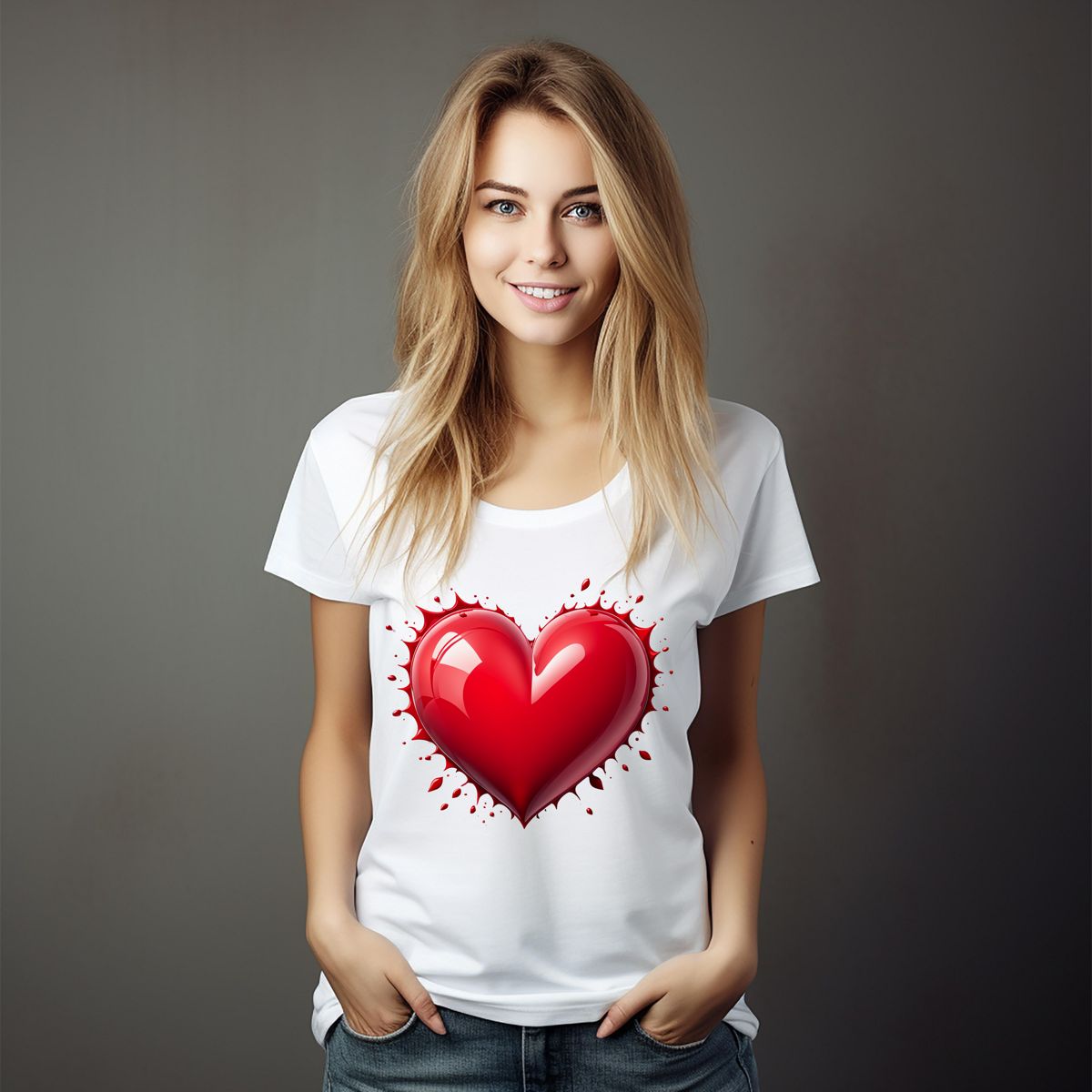 3D Heart T-Shirt Tshirt