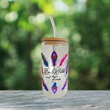 Be Wild and Free Glass Tumbler