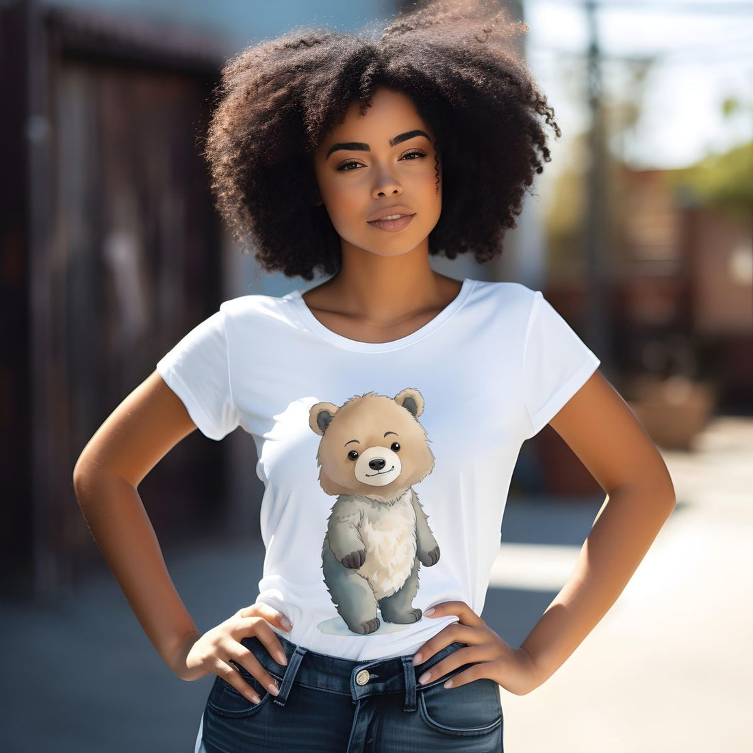 Cute Cartoon Bear Graphic T-Shirt Tshirt