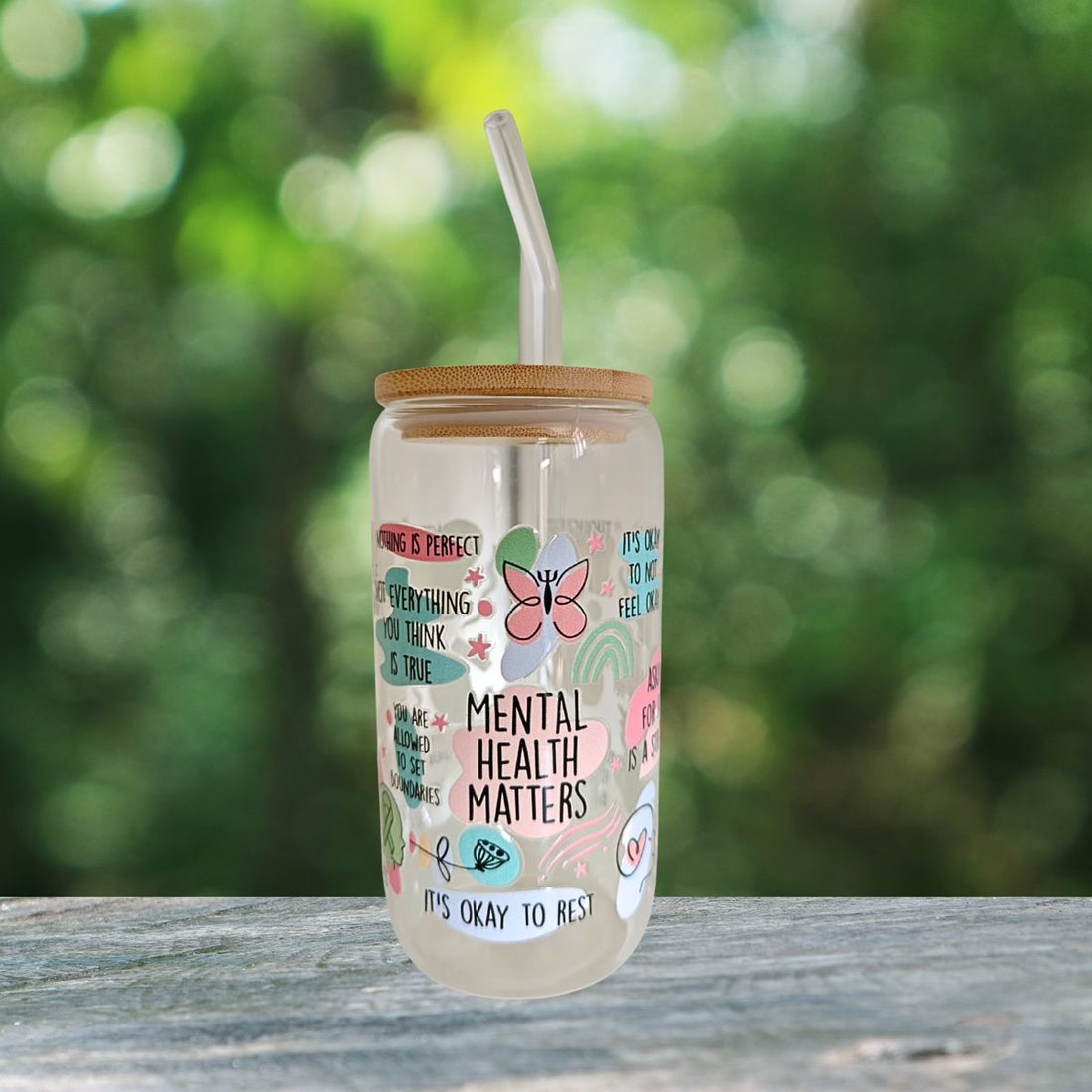Mental Health Matters Glass Tumbler