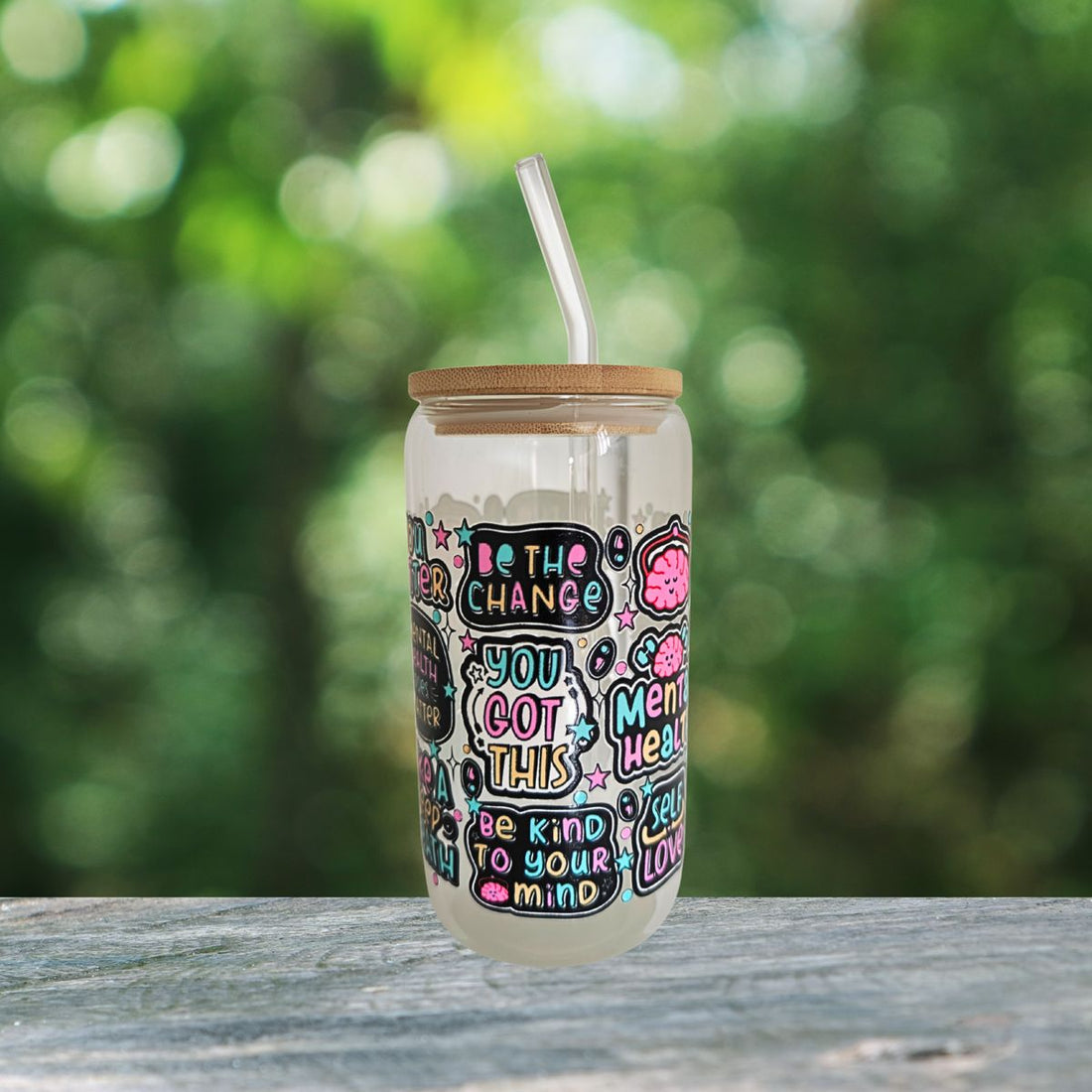 Mental Health Awareness Glass Tumbler