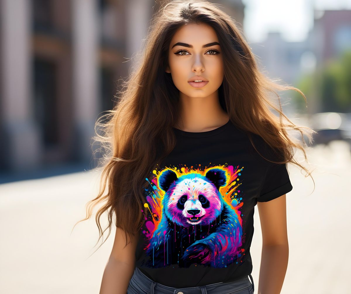 Vibrant Panda Graphic T-Shirt Tshirt