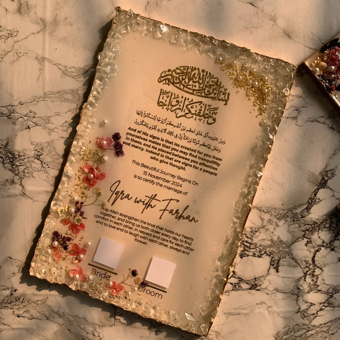 Personalized Resin Wedding Invitation Resin Art