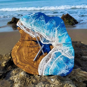 Resin Art Ocean Wave Wall Art Resin Clock