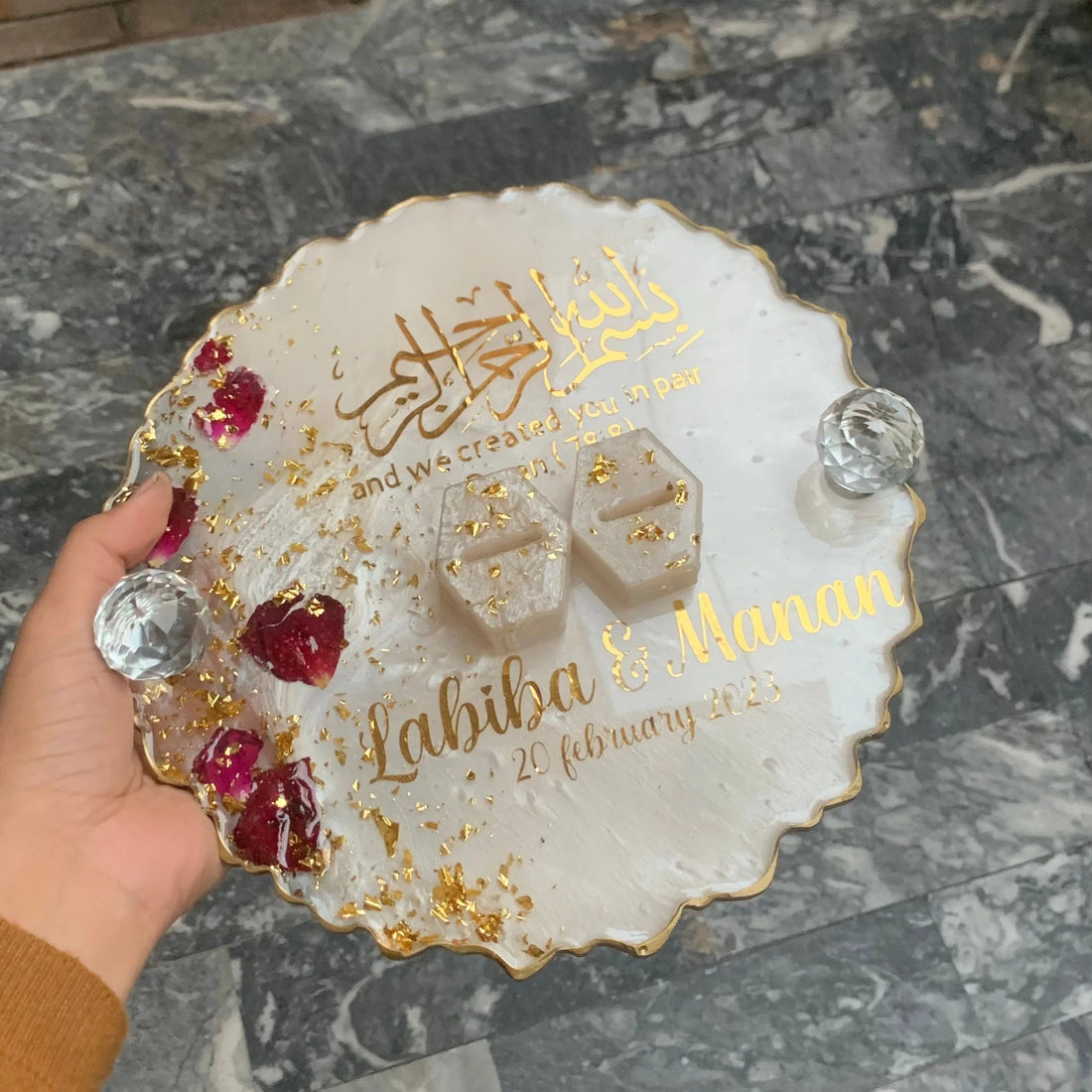 Personalized Resin Wedding Gift Resin Clock