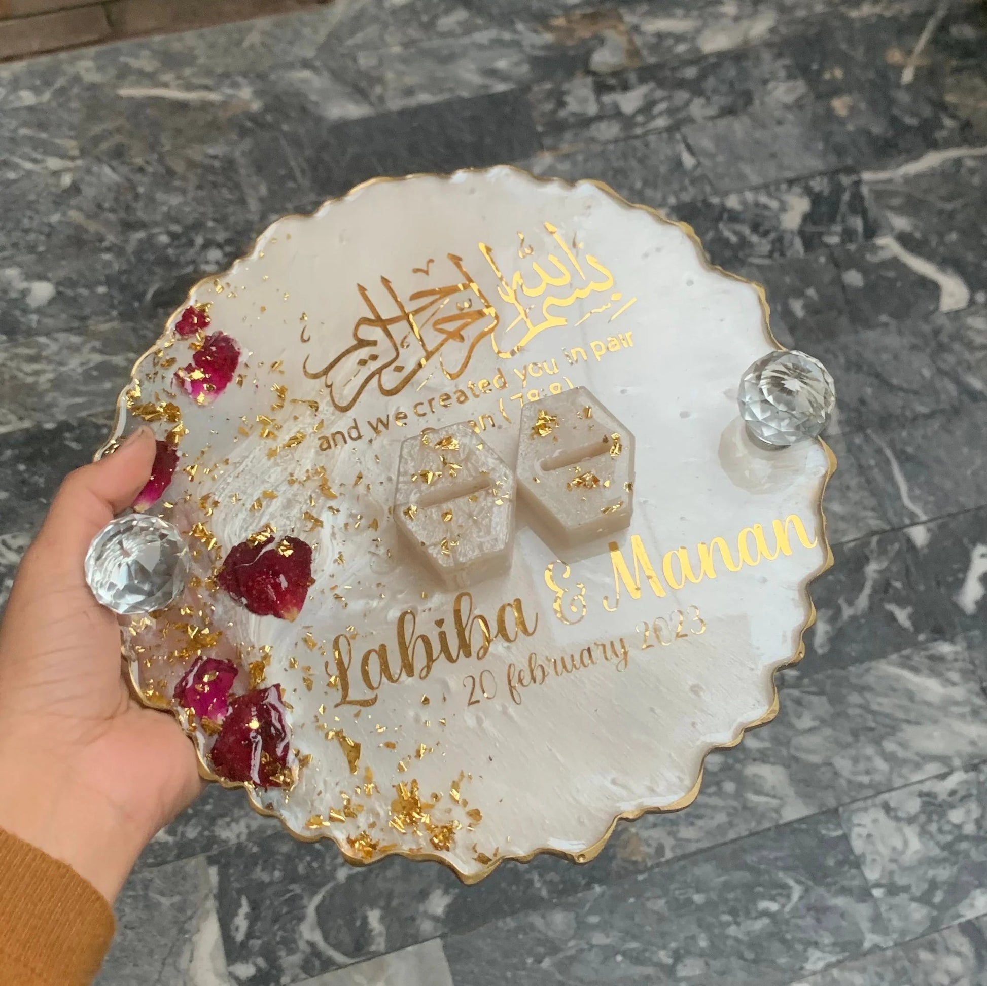 Personalized Resin Wedding Gift Resin Clock