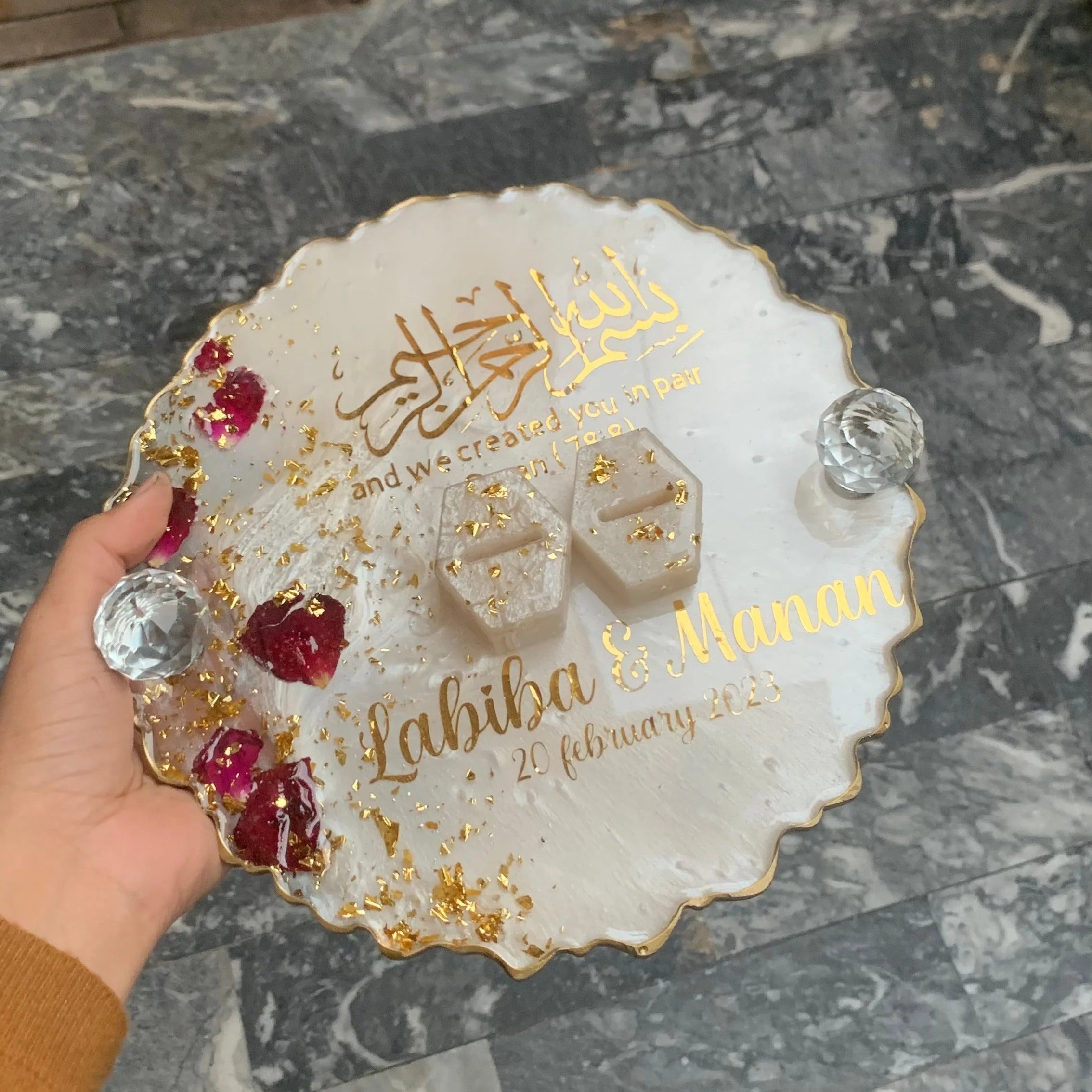 Personalized Resin Wedding Gift Resin Clock