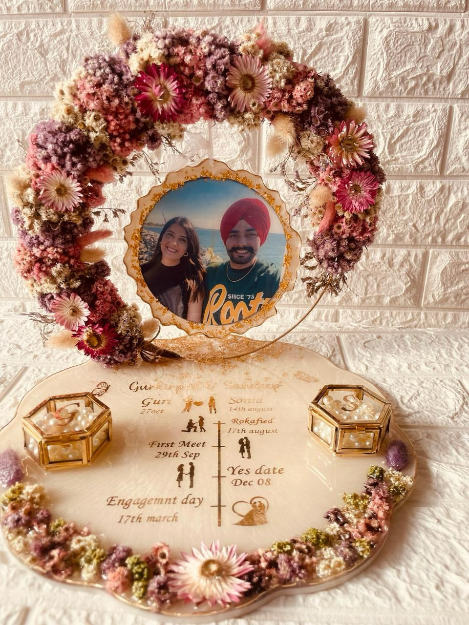 Engagement Day Resin Tray Resin Clock