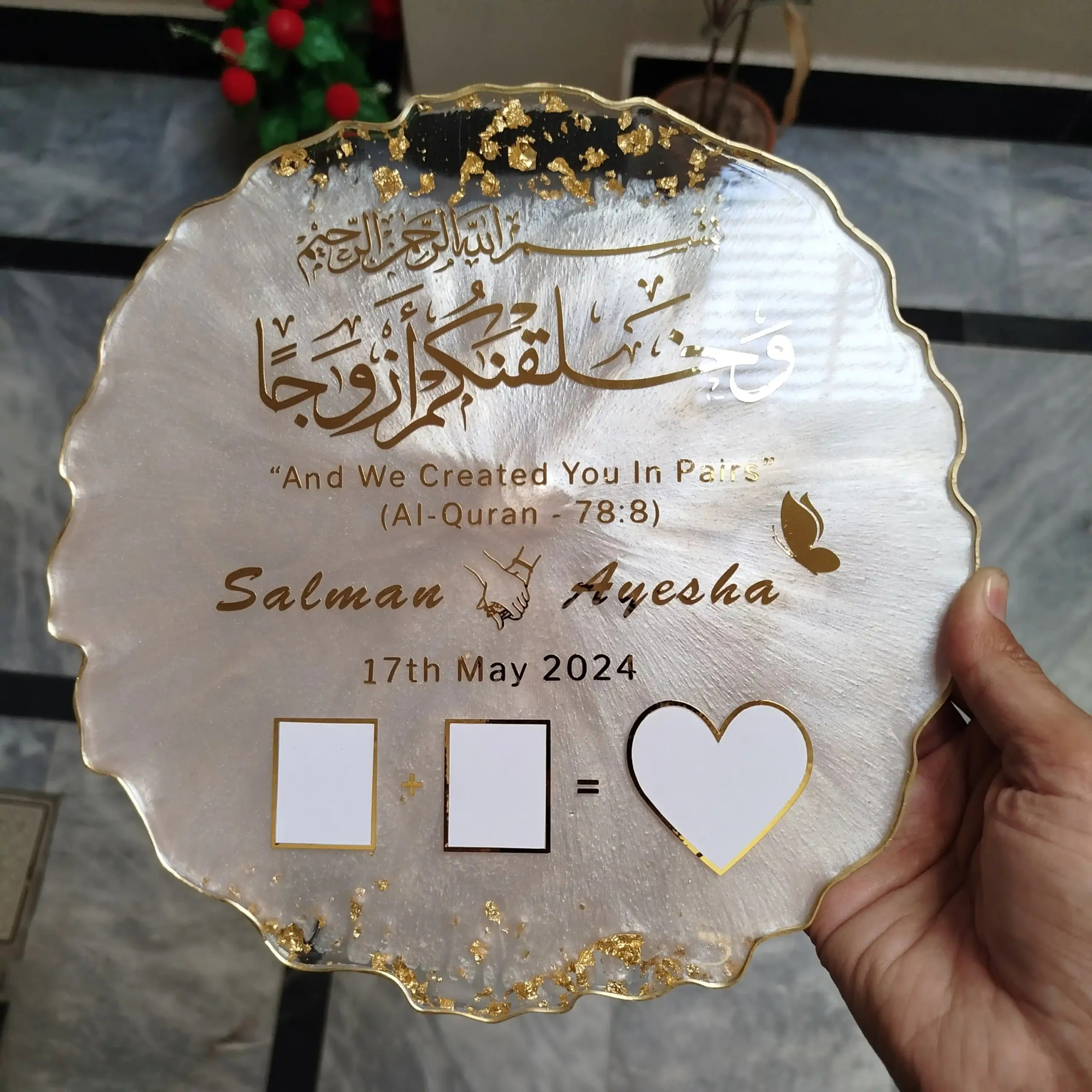 Personalized Wedding Resin Coaster