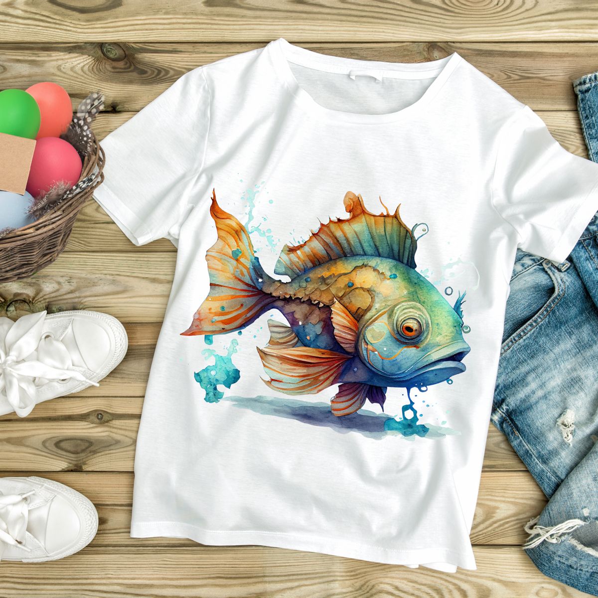 Watercolor Fish T-Shirt Tshirt